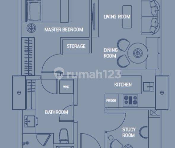 1 BEDROOM + STUDY di SQ Rés