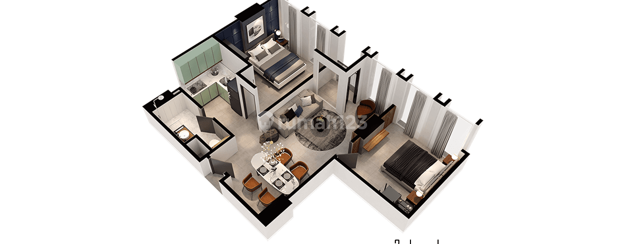 2BR B di Tamansari Skyhive Apartment