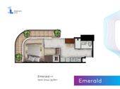 1+1 Bedroom = Emerald (Corner) in The Grand Stand Apartment