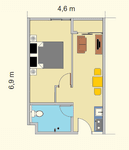 1 BR (27 A) di Apartemen Samesta Sentraland Medan