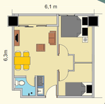 2 BR (36 B) di Apartemen Samesta Sentraland Medan