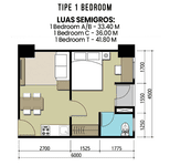 1 Bedroom A/B di Samesta Sentraland Cengkareng	