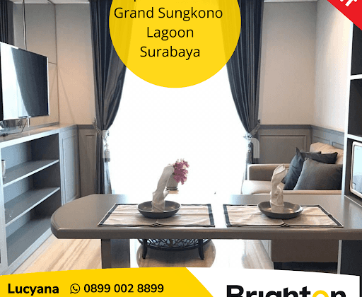 Apartemen 2 BR 2 KM Grand Sungkono Lagoon Venetian Surabaya rp 105 juta 2