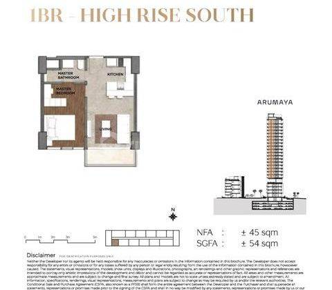 Apartement Arumaya Residence 1BR, Tb Simatupang, Lantai Rendah, 55 Sqm. Hub 0813 1838 1838.. 2