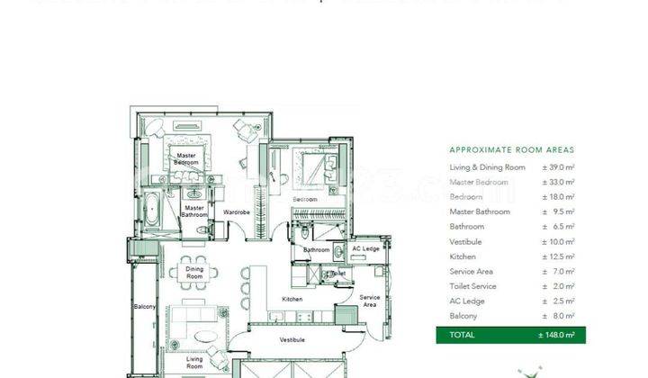 APARTEMEN PAKUBUWONO SPRING TYPE 148 SQM (2+1) MURAHHHH...!! IDR. 7,8M 2