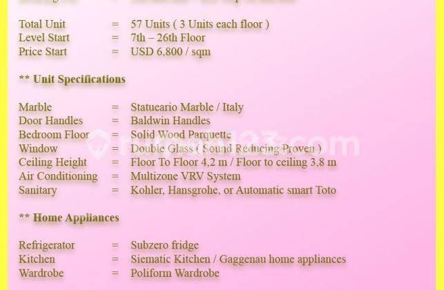 The Langham Residences sz. 351 SQM [3+1BR], IDR. 35M 1