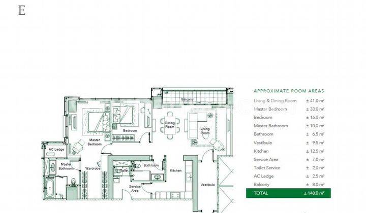 APARTEMEN PAKUBUWONO SPRING TYPE 148 SQM (2+1) MURAHHHH...!! IDR. 7,6M 1