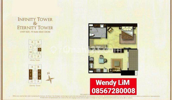 DISTRICT 8 At SCBD TYPE 1 BR - 70 SQM [ TIMUR ] , IDR. 4 M (( FOR SELL )) 1