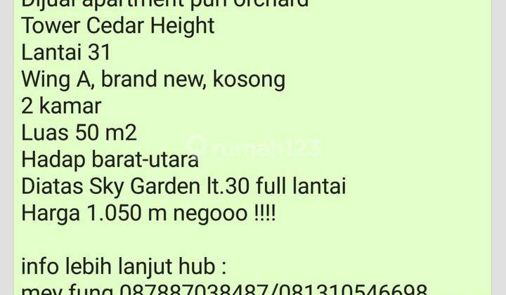 dilepas cepatt  apartment view bagus dan lantai favorit harga masih negooo 2