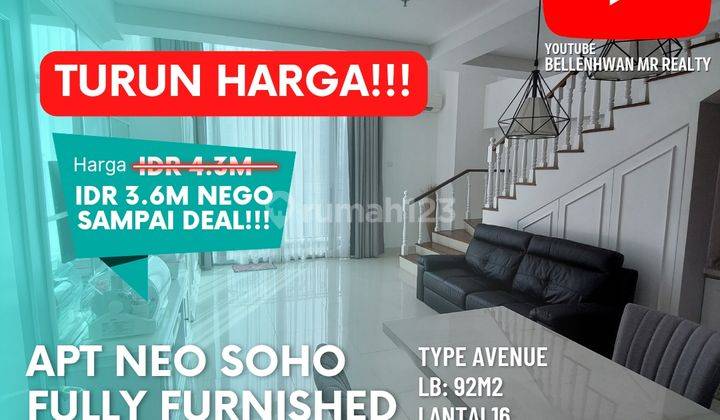 **APARTMENT NEO SOHO 2 LT FULL FURNISH LANTAI 16 VIEW ROYAL MEDIT** 1