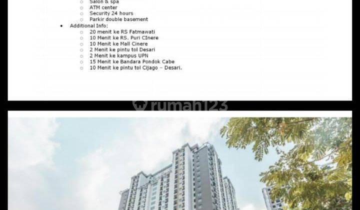 Siap Huni, Butuh Cepat, dan Murah Apartemen Cinere Resort