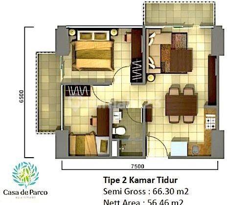 Apartemen Casa De Parco 2 BR Unfurnished Bagus 2