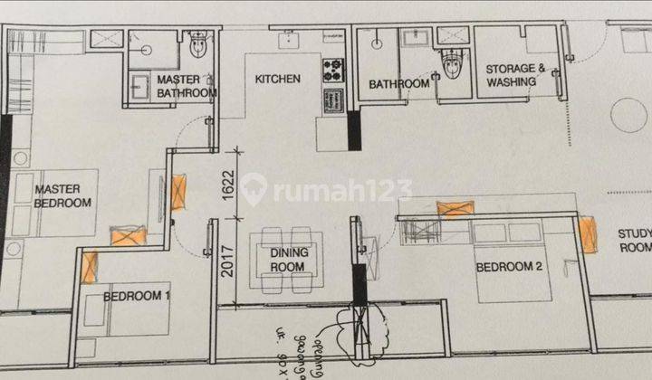 APARTEMEN 3BRC CONDOMINIUM UNFURNISHED THE ROSEBAY, GRAHA FAMILY  1