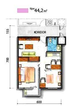 Apartemen mewah megah fasilitas lengkap 2