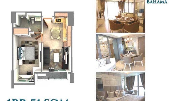 Dijual Apartemen Gold Coast 1Br 51m2 2