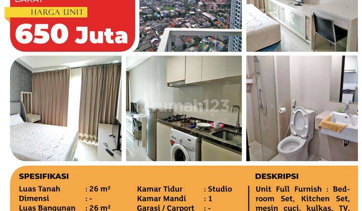 Apartemen Puri Mansion, Tower C, Kembangan, Jakarta Barat, 26m² 2