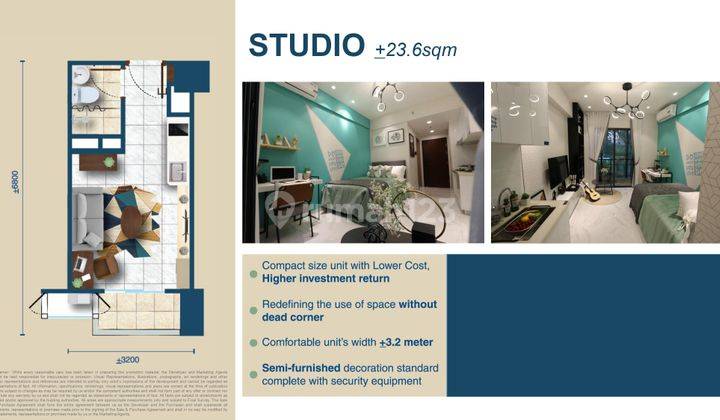 Apartemen Sky House BSD+, Tower Kensington, Type Studio 2