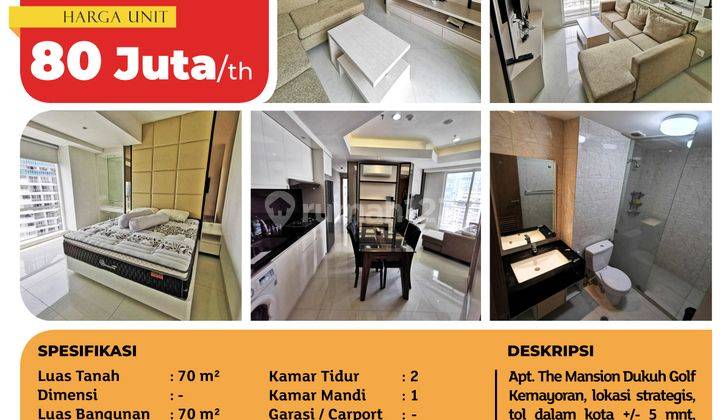 Apartemen The Mansion Dukuh Golf Kemayoran, Tower Capilano, Jakarta Utara, 70m² 2