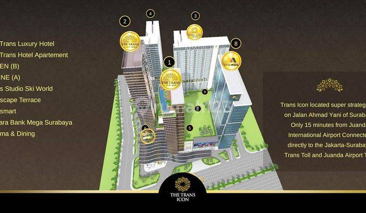 Apartemen Trans Icon Surabaya, 1 Bedroom, View Pool, Kosongan 2