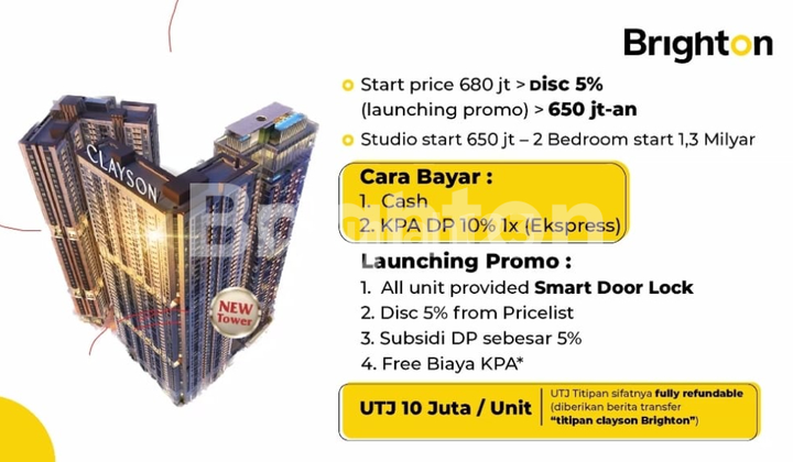Apartemen baru Clayson di bawah mall pakuwon indah surabaya barat