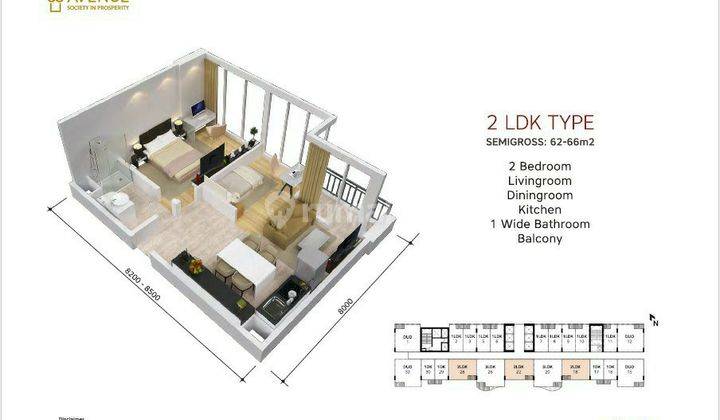 Apartemen Mewah 88Avenue Resident 2BR siap huni suasana privat  2