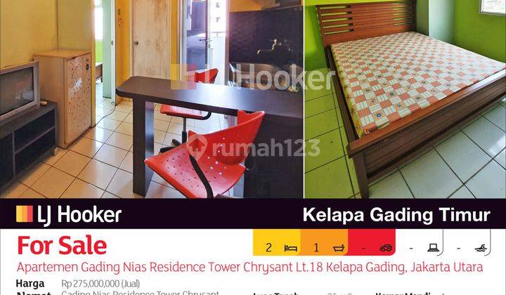 Apartemen Gading Nias Residence Tower Chrysant Lt.18 Kelapa Gading, Jakarta Utara 2