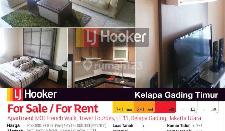 Apartemen Frenchwalk Tower Loudres Lantai 31 Kelapa Gading, Jakarta Utara 2