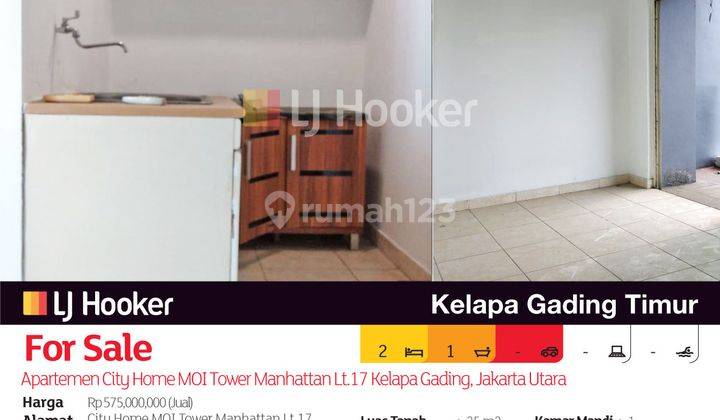 Apartemen City Home MOI Tower Manhattan Lt.17 Kelapa Gading, Jakarta Utara 2