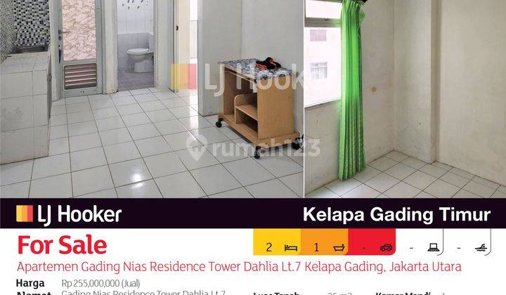 Apartemen Gading Nias Residence Tower Dahlia Lt.7 Kelapa Gading, Jakarta Utara 2