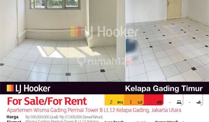 Apartemen Wisma Gading Permai Tower B Lt.12 Kelapa Gading, Jakarta Utara 2