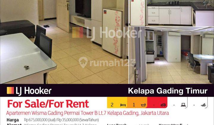 Apartemen Wisma Gading Permai Tower B Lt.7 Kelapa Gading, Jakarta Utara 2