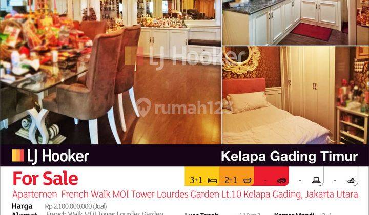 Apartemen French Walk MOI Tower Lourdes Garden Lantai 10 Kelapa Gading, Jakarta Utara 2