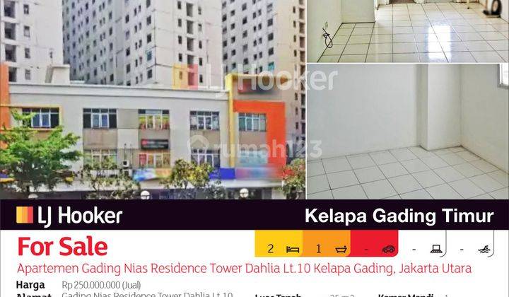 Apartemen Gading Nias Residence Tower Dahlia Lantai 10 Kelapa Gading, Jakarta Utara 2