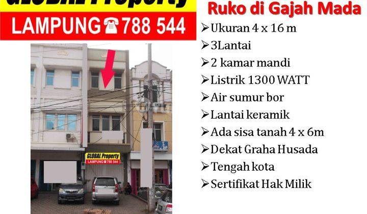 Ruko dekat graha husada jl Gajah Mada siap pakai 1