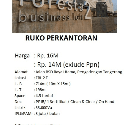 Ruko 4.5 lantai paling bonafide di BSD 1