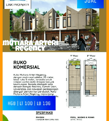 Ruko Baru Mutiara Arteri Regency di Gajah Raya 1