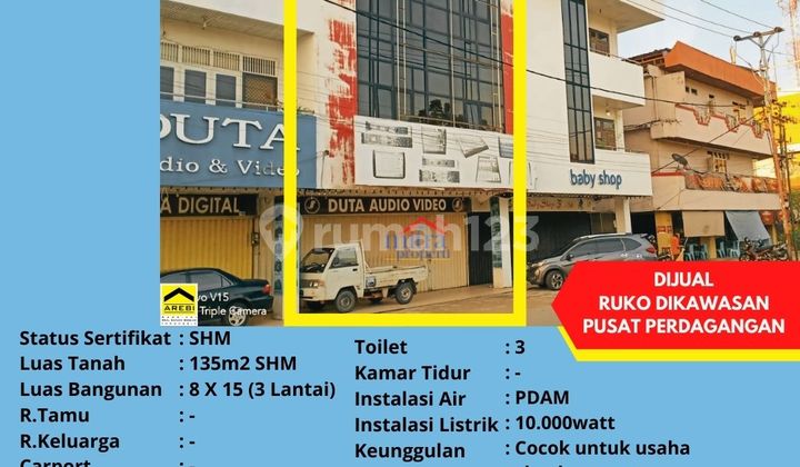 Ruko Beton 3 lantai dikawasan strategis di jln sudirman Pontianak