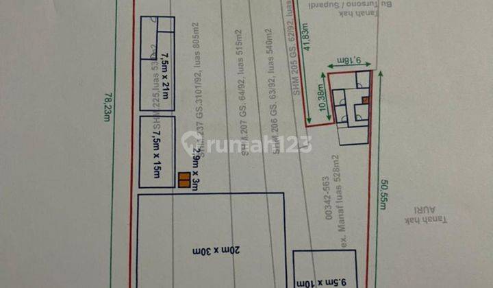 Dijual cepat murah tanah gudang semambung juanda bekas pabrik roko dekat JNT 1