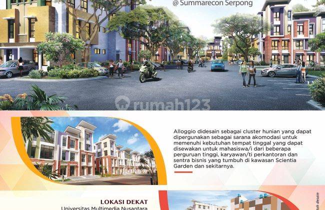 Dijual Rumah Kost Alloggio di Summarecon Serpong 1