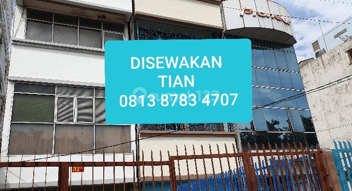 Ruko Komersil 3 1/2 lantai siap huni, baru renov di Cideng Barat Jakarta Pusat. Lokasi sangat strategis, cocok untuk kantor, usaha maupun gudang 1