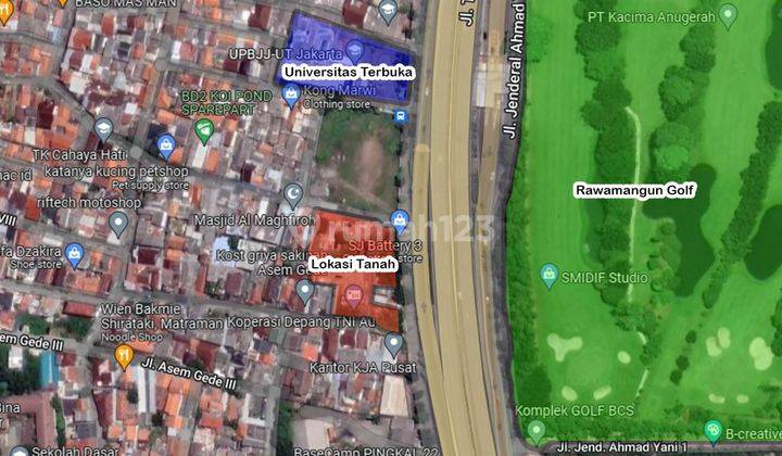 Tanah Kavling Komersil di Jalan Raya Ahmad Yani Jakarta Timur 2650m2 Lebar muka 37m 2