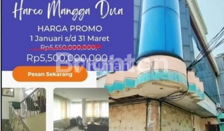 RUGI, HARGA DIBAWAH NJOP Ruko Hoek di Harco Mangga Dua 4 Lantai 1