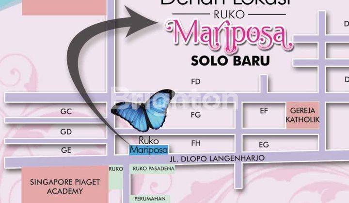 RUKO MARIPOSA 1 (FH23) SIAP PAKAI!! LOKASI JUARA! TIDAK BANJIR! BANGUNAN BOLEH DI ADU, PREMIUM DI SOLOBARU! ROW JALAN 3 MOBIL PAPASAN!! 2