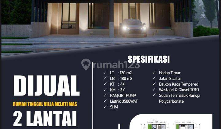 Rumah baru Minimalis Modern 2 lt Melati Mas 1