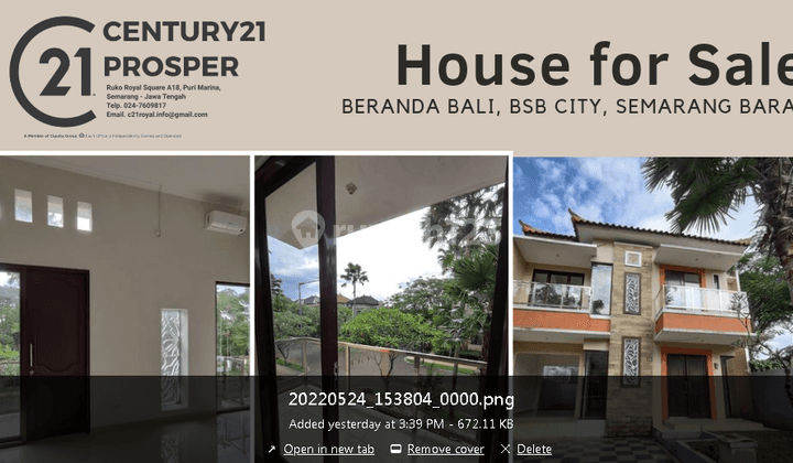 DIJUAL RUMAH DI BERANDA BALI, BSB CITY SEMARANG BARAT 1