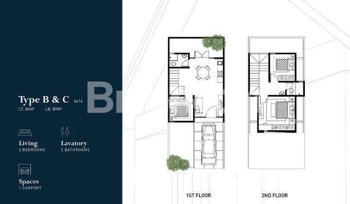 RUMAH BABATAN PANTAI (2 UNIT) GRESS MODERN MINIMALIS TROPIS FREE AC 2