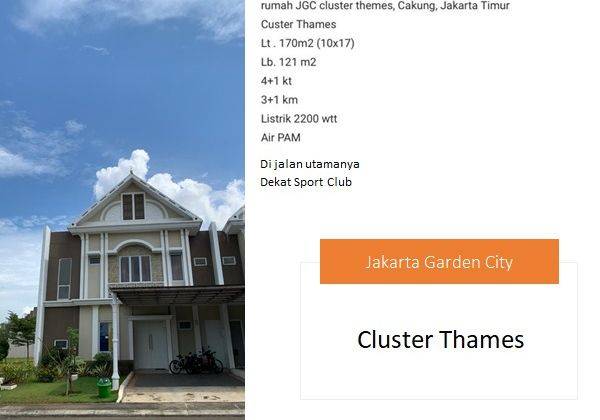 Rumah 2 Lantai di Jakarta Garden City Cluster Thames S4940 2