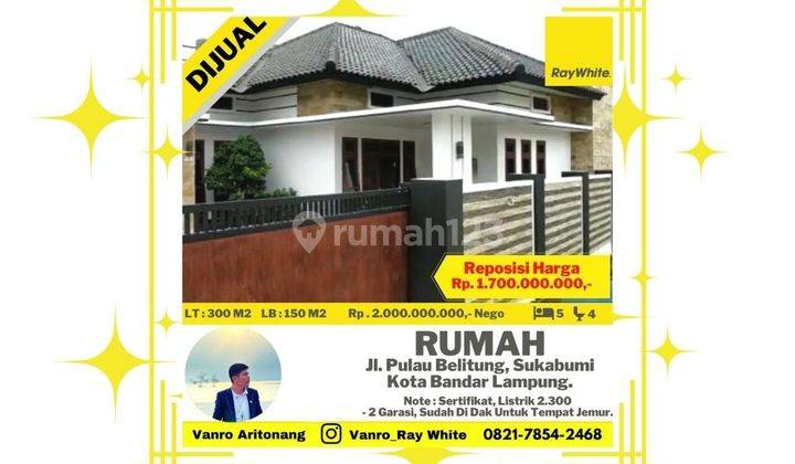 Rumah 5 Kamar Tidur di Jalan Pulau Belitung Sukabumi Tirtayasa 1