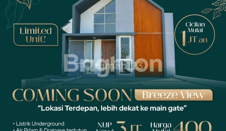 PROJECT TERBARU SURYA BREEZE CLUSTER TERDEPAN MAIN GATE NUP 3 JUTAAN FULL REFUND CICILAN 1 JUTAAN 1