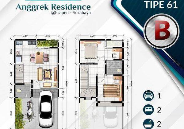 Anggrek residence prapen surabaya, utj 25 juta angsuran 7 jutaan 2